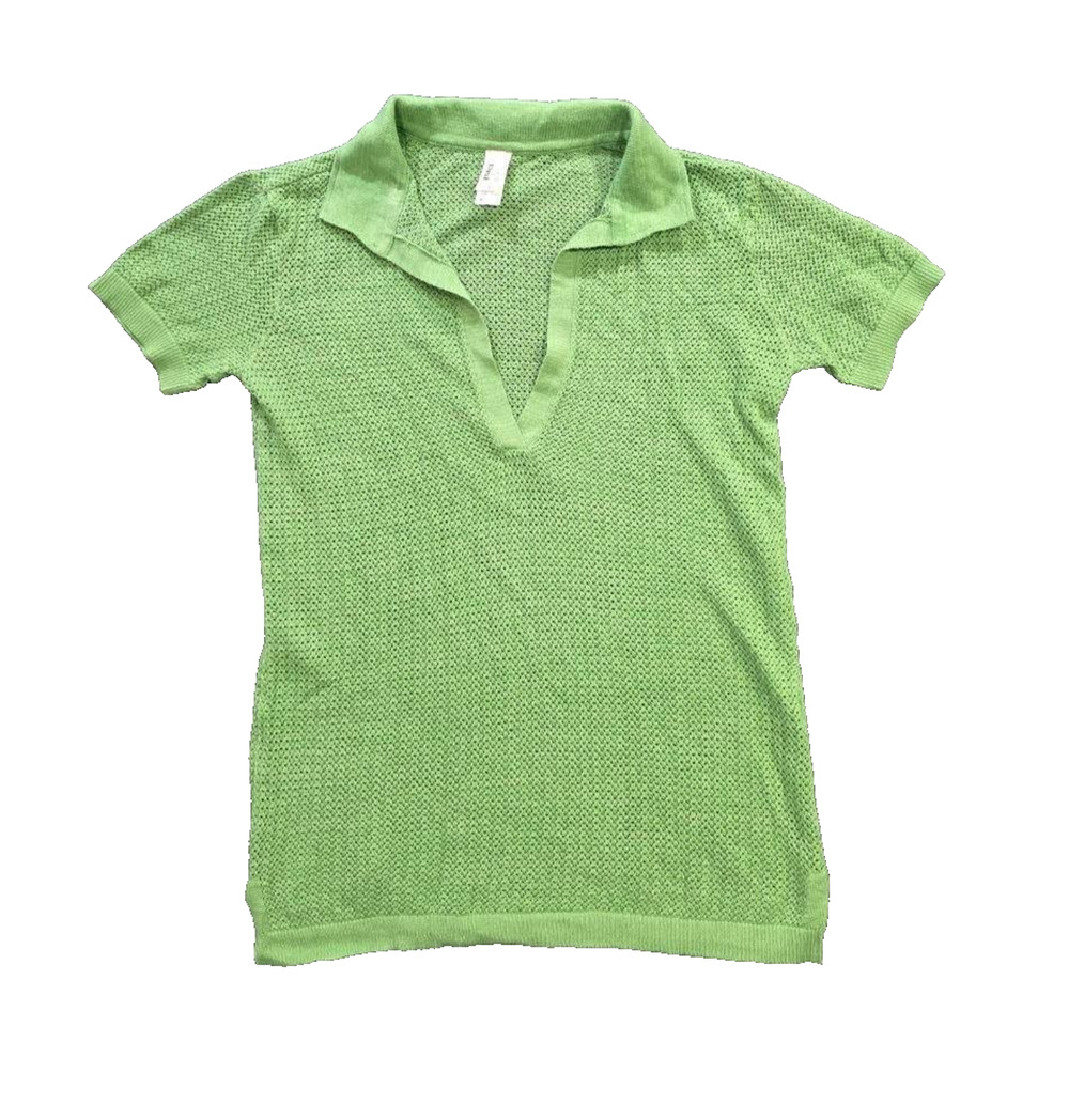 Pact dress Green Crochet Knit organic cotton Linen Blend Beach M A010852